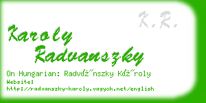 karoly radvanszky business card